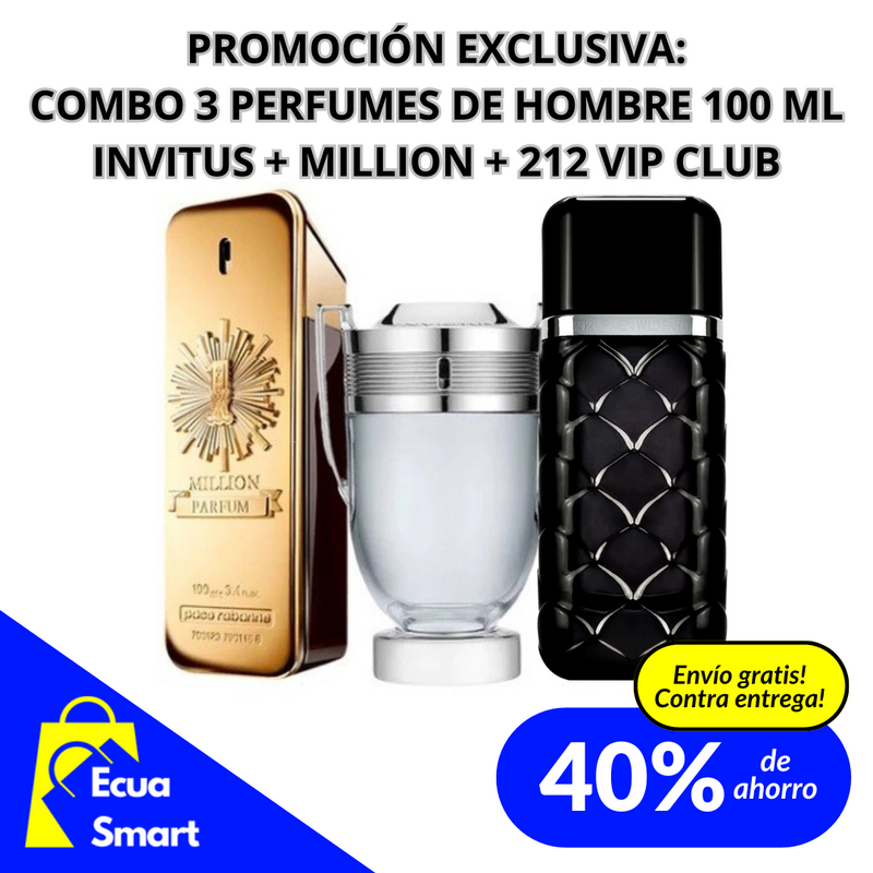 Compra 1 y Lleva 3 de Invitus | Million | 212 VIP Club 100ML