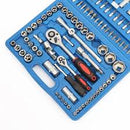 Caja Herramientas Set Kit Juego Dados Chicharra Llaves Corona 94 Piezas Tecnopro de 1/4 y 1/2